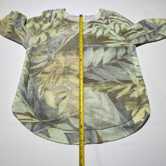 Chicos‎ Tropical Texture Marianne Pullover Tunic Sweater Green Botanical Print 2 - Picture 7 of 9
